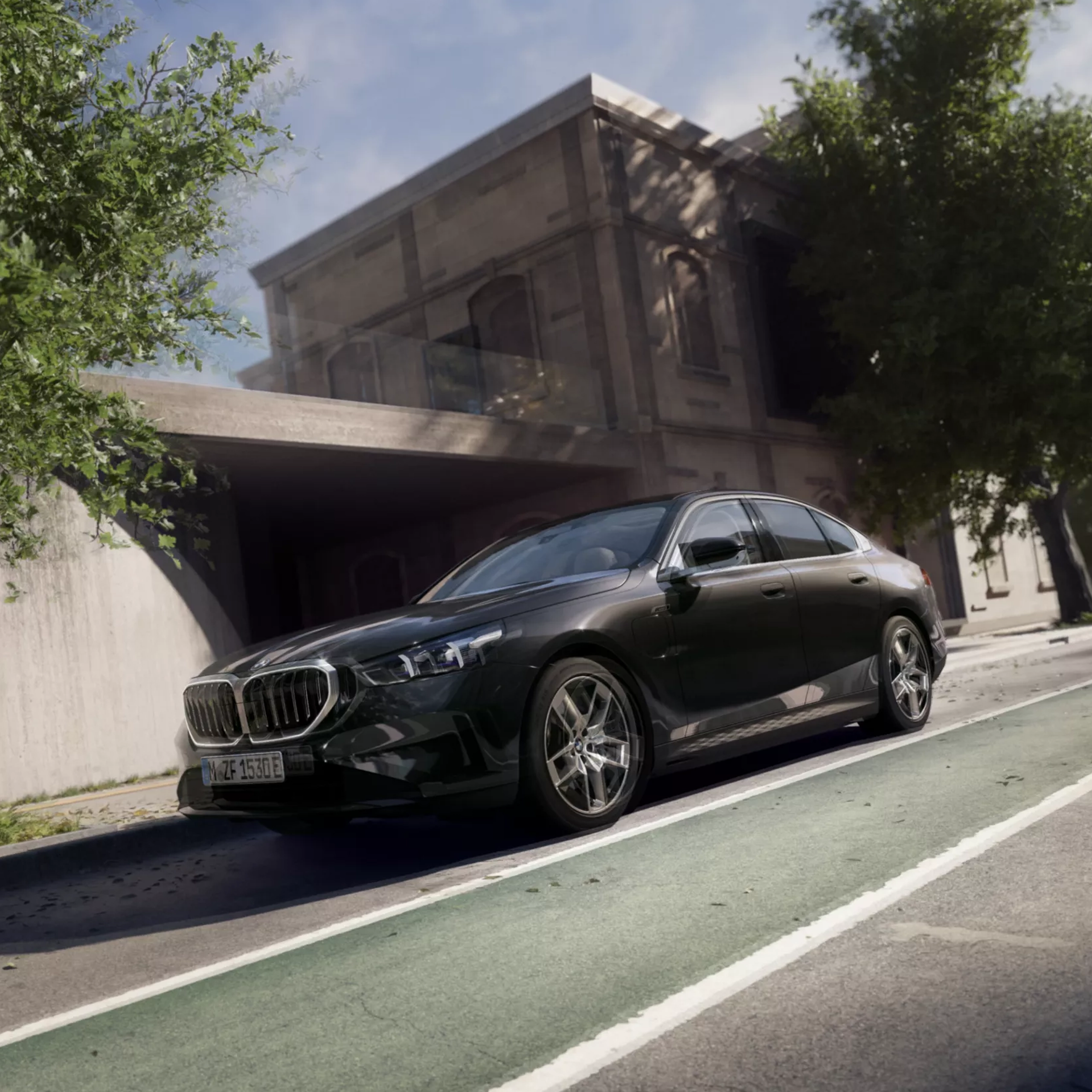 BMW Série 5 hybride rechargeable vue trois quart avant